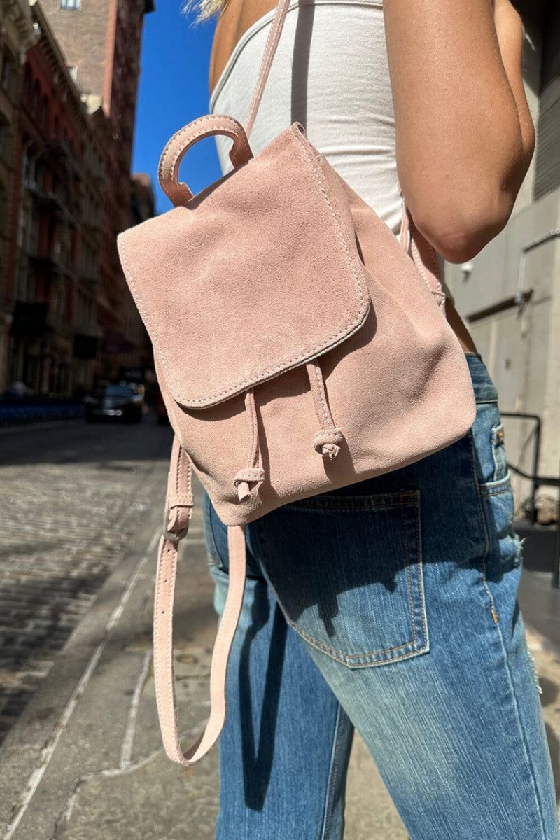 Sac a Dos Brandy Melville Cuir Mini Rose | OVQ-13291753